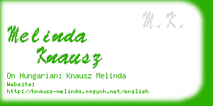 melinda knausz business card